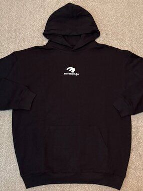 Balenciaga Hand Drawn 3B Bal Hoodie black sz XS